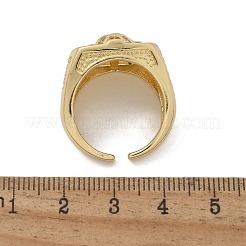 Brass Micro Pave Clear Cubic Zirconia Cuff Rings for Women&nbsp;RJEW-U041-06G