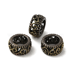 Tibetan Style Rack Plating Brass Large Hole Beads&nbsp;KK-Q805-18AB