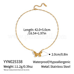 304 Stainless Steel Bowknot Pendant Paperclip Chain Necklaces for Women&nbsp;WQ2768