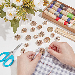 20Pcs 4 Styles Alloy Shank Buttons&nbsp;BUTT-NB0001-81