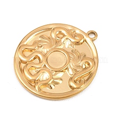 304 Stainless Steel Pendant Cabochon Settings&nbsp;STAS-L313-08G