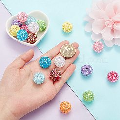 20Pcs 10 Colors AB Color Plated Acrylic Rhinestone Beads&nbsp;OACR-PH0004-01