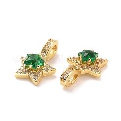 Brass Micro Pave Cubic Zirconia Pendants&nbsp;ZIRC-A023-08LG
