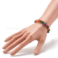 Natural Dyed Chip Shell Beads Stretch Bracelets&nbsp;BJEW-JB06395-02