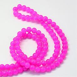 Baking Paint Imitation Jade Glass Round Bead Strands&nbsp;DGLA-Q021-6mm-28