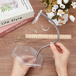 Plastic Minifigures Display Stands with Adjustable Snake Bone Bracket&nbsp;ODIS-WH0070-81A