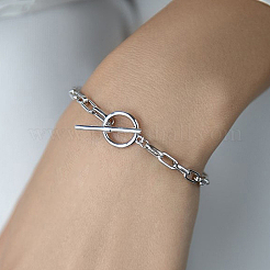 S925 Sterling Silver Geometric Chain Bracelet and Necklace Set for Daily Wear&nbsp;JM3454-2