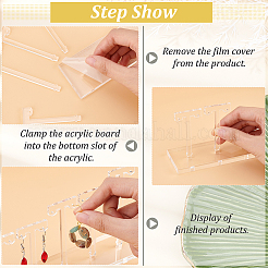 Detachable Acrylic 5 T-Bar Earrings Display Risers&nbsp;EDIS-FG0001-54