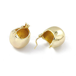 Brass Round Dome Hoop Earrings for Women&nbsp;EJEW-P215-02G