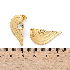 304 Stainless Steel Rhinestone Stud Earrings&nbsp;EJEW-U046-02G