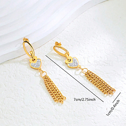 Stainless Steel Heart Dangle Stud Earrings&nbsp;GF5974