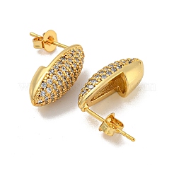 Oval Clear Cubic Zirconia Stud Earrings&nbsp;EJEW-N054-45G