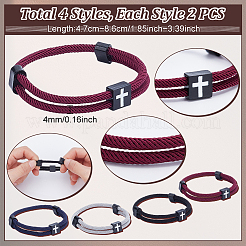 8Pcs 4 Colors Braided Rope Polyester Cord Bracelets&nbsp;BJEW-UN0001-55
