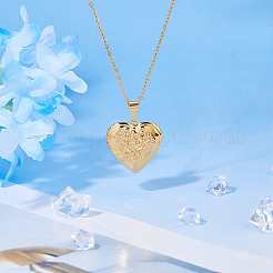 304 Stainless Steel Heart Locket Pendant Necklaces for Photo&nbsp;NJEW-WH0020-97D