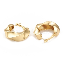 Rack Plating Brass Twist Ring Hoop Earrings for Women&nbsp;EJEW-L231-70G