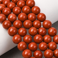 Grade A Natural Red Jasper Bead Strands&nbsp;G-P075-36-6mm