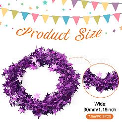 PVC Sparkly Star Metallic Garland with Iron Wire&nbsp;AJEW-TAC0034-08C