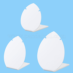 3Pcs 3 Sizes Leaf Shaped Acrylic Slant Back Jewelry Single Pendant Necklace Display Stands&nbsp;ODIS-SC0001-06