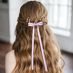 Big Bowknot Polyester Alligator Hair Clips&nbsp;AJEW-CP0008-39D