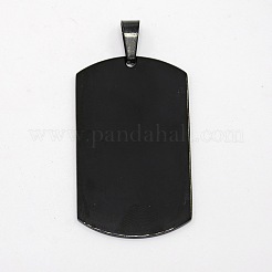 Men's 201 Stainless Steel Big Rectangle Hand Stamping Blank Tag Pendants&nbsp;LS-STAS-O044-121