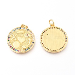 Brass Micro Pave Colorful Cubic Zirconia Pendants&nbsp;ZIRC-O036-29G