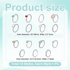 2 Sets 2 Style Alloy Finger Rings Sets&nbsp;RJEW-UN0003-03P