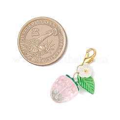 2Pcs Transparent Acrylic Strawberry Pendant Decorations&nbsp;HJEW-JM04318