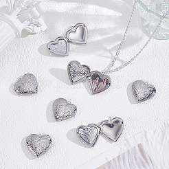 12Pcs 316 Stainless Steel Locket Pendants&nbsp;STAS-PH0007-25