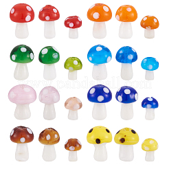 64Pcs 24 Styles Mushroom Handmade Lampwork Beads&nbsp;LAMP-TA0001-12
