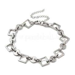 304 Stainless Steel Rhombus Link Chains Bracelets for Men & Women&nbsp;BJEW-D042-28P