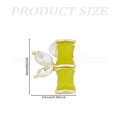 1 Pair Bamboo Joint Alloy Natural Hetian Jade Stud Earrings&nbsp;EJEW-LP0007-078