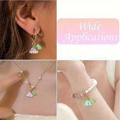 50Pcs 5 Colors Transparent Acrylic & Glass Pendants&nbsp;PALLOY-YW00071