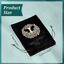 1Pc Tree of Life Pattern Velvet Packing Pouches&nbsp;TP-DJ0001-01A