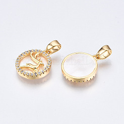 Brass Micro Pave Clear Cubic Zirconia Charms&nbsp;KK-Q277-006-NF