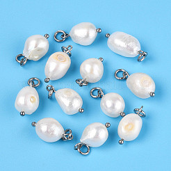 Natural Baroque Keshi Pearl Cultured Freshwater Pearl Pendants&nbsp;PEAR-Q013-01C