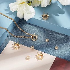 8Pcs 2 Styles CZ Brass Micro Pave Grade AAA Cubic Zirconia Beads&nbsp;KK-CA0001-38G