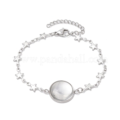 Tarnish Resistant 3Pcs 3 Styles Stainless Steel Bracelet Star & Oval & Cross Link Bracelet Making with Tray&nbsp;BJEW-JB10532