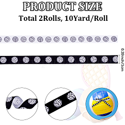 2 Rolls 2 Styles Volleyball Theme Polyester Grosgrain Ribbons&nbsp;OCOR-CP0001-22