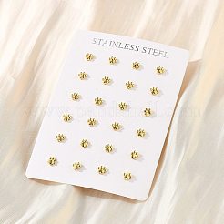 PVD Vacuum Plating 304 Stainless Steel Dog Paw Print Stud Earrings for Women&nbsp;EJEW-P212-15G