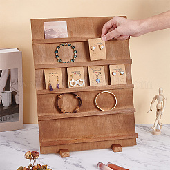 5-Tier Wood Earring Display Card Stands&nbsp;ODIS-WH0025-164