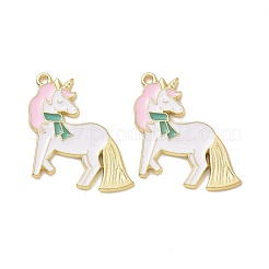 Christmas Theme Rack Plating Alloy Enamel Pendants&nbsp;PALLOY-O109-27LG