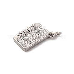 Brass Micro Pave Cubic Zirconia Pendants&nbsp;KK-P308-34P