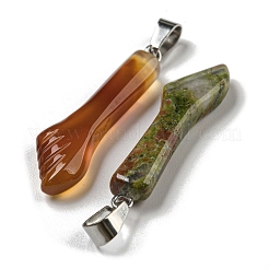 Natural & Synthetic Mixed Gemstone Pendants&nbsp;G-H304-01P