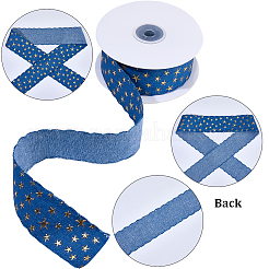 1 Roll Star Bronzing Denim Polyester Ribbon&nbsp;OCOR-CY0002-86A