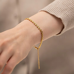 Minimalist 304 Stainless Steel Heart Link Bracelets&nbsp;QJ7944