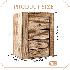 Large Capacity Wooden Multi-Layer Jewelry Organizer Boxes with Mirror & 4 Drawers&nbsp;CON-WH0117-02