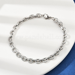 201 Stainless Steel Cuba Style Chian Bracelet for Men&nbsp;LS-BJEW-B138-06P-01