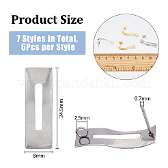 20Pcs 2 Colors 304 Stainless Steel Stud Earring Findings&nbsp;STAS-DC0014-83