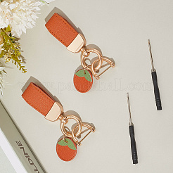 2Pcs Alloy PU Leather Pendant Keychain&nbsp;AJEW-SP0002-36