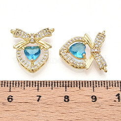 Brass Micro Pave Cubic Zirconia Pendants&nbsp;KK-T070-61A